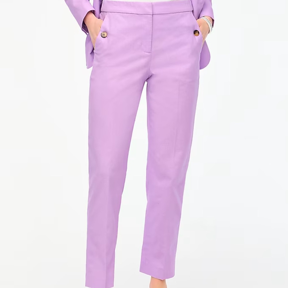 J. Crew Factory Linen -cotton blend elastic-back sailor pant BO902 size 8